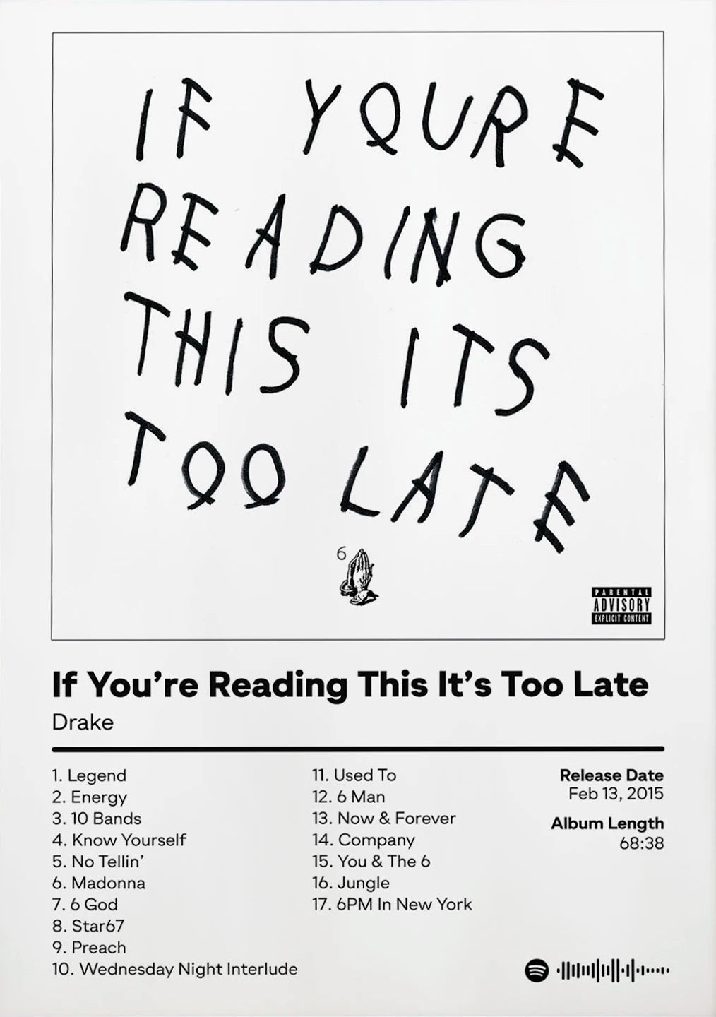 Drake Album Track List Posters