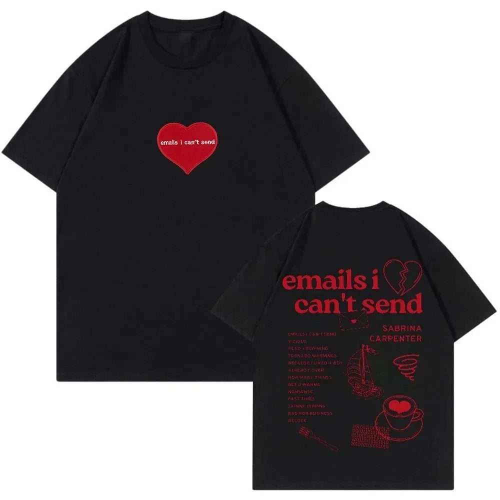 Sabrina Carpenter Emails I Can't Send Tracklist T-Shirt