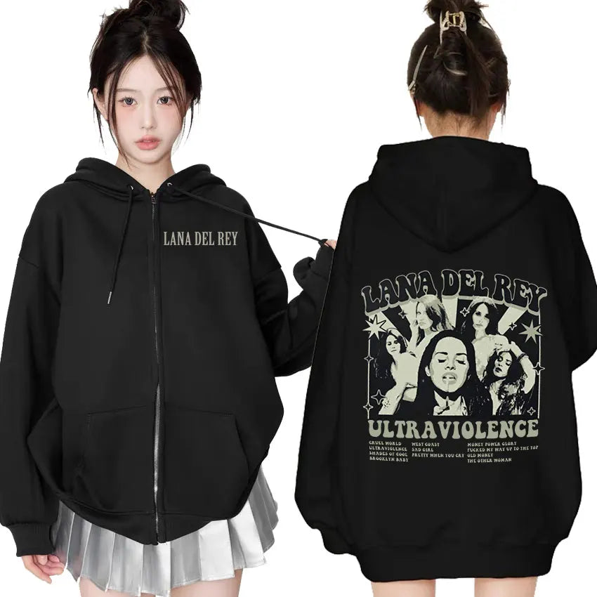 Lana Del Rey Ultraviolence Zip Up Hoodie