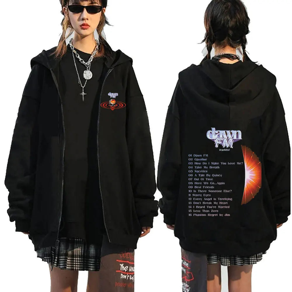 The Weeknd Dawn FM Tracklist Zip Up Hoodie