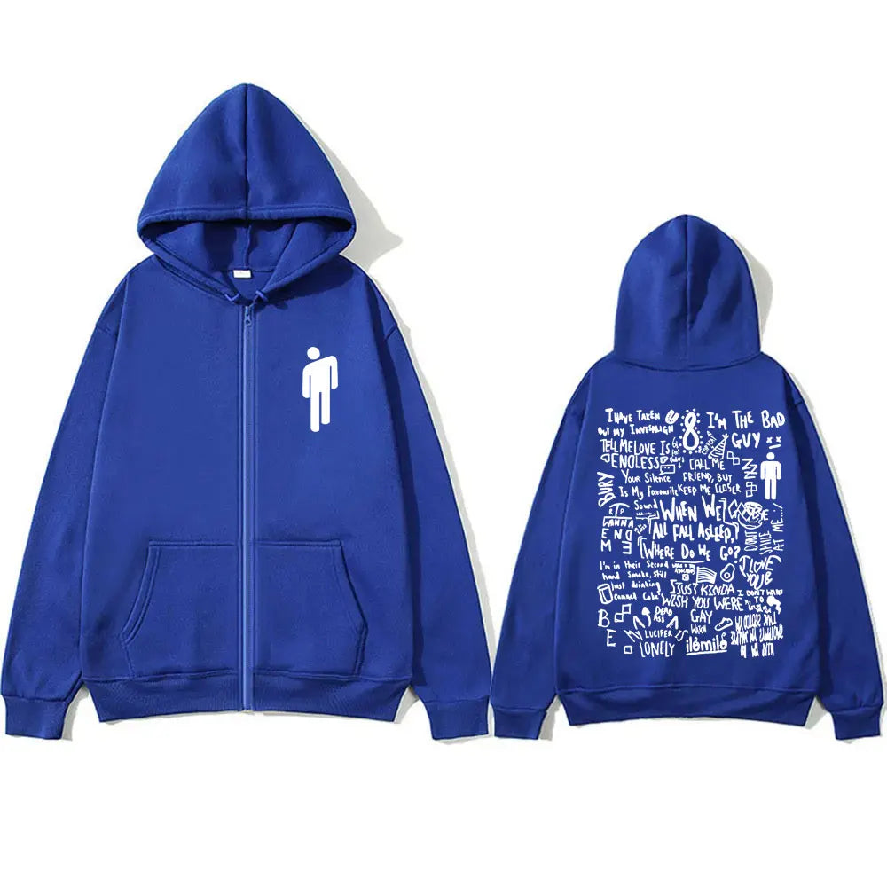 Billie Eilish When We All Fall Asleep Zip Up Hoodie