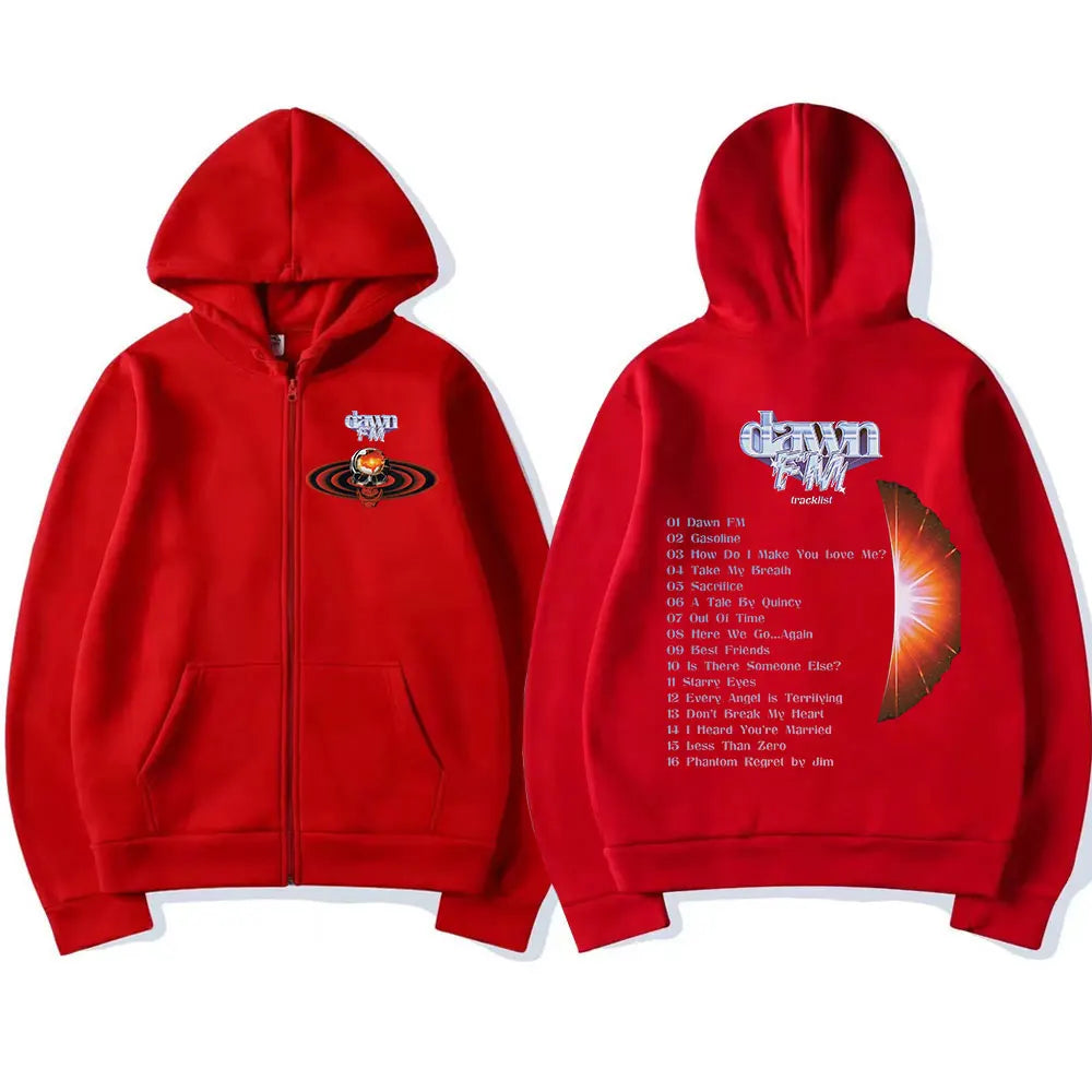 The Weeknd Dawn FM Tracklist Zip Up Hoodie