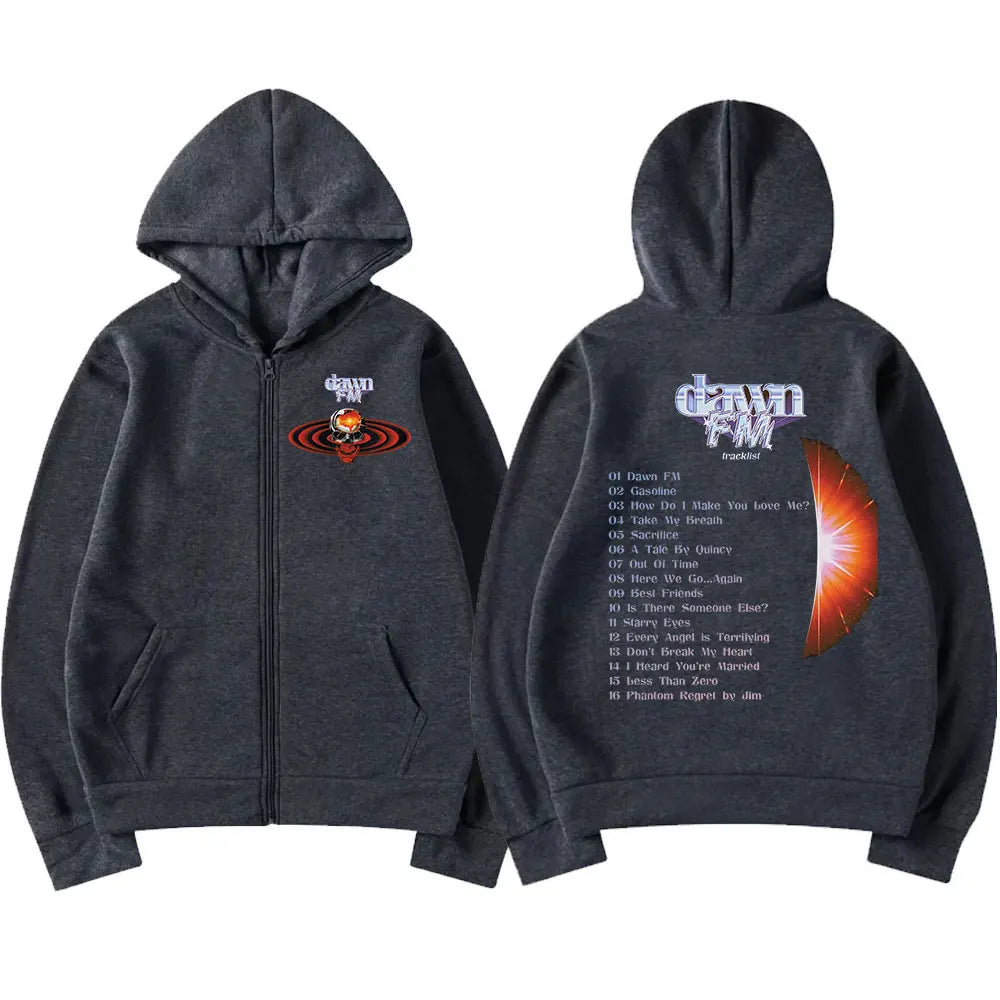 The Weeknd Dawn FM Tracklist Zip Up Hoodie