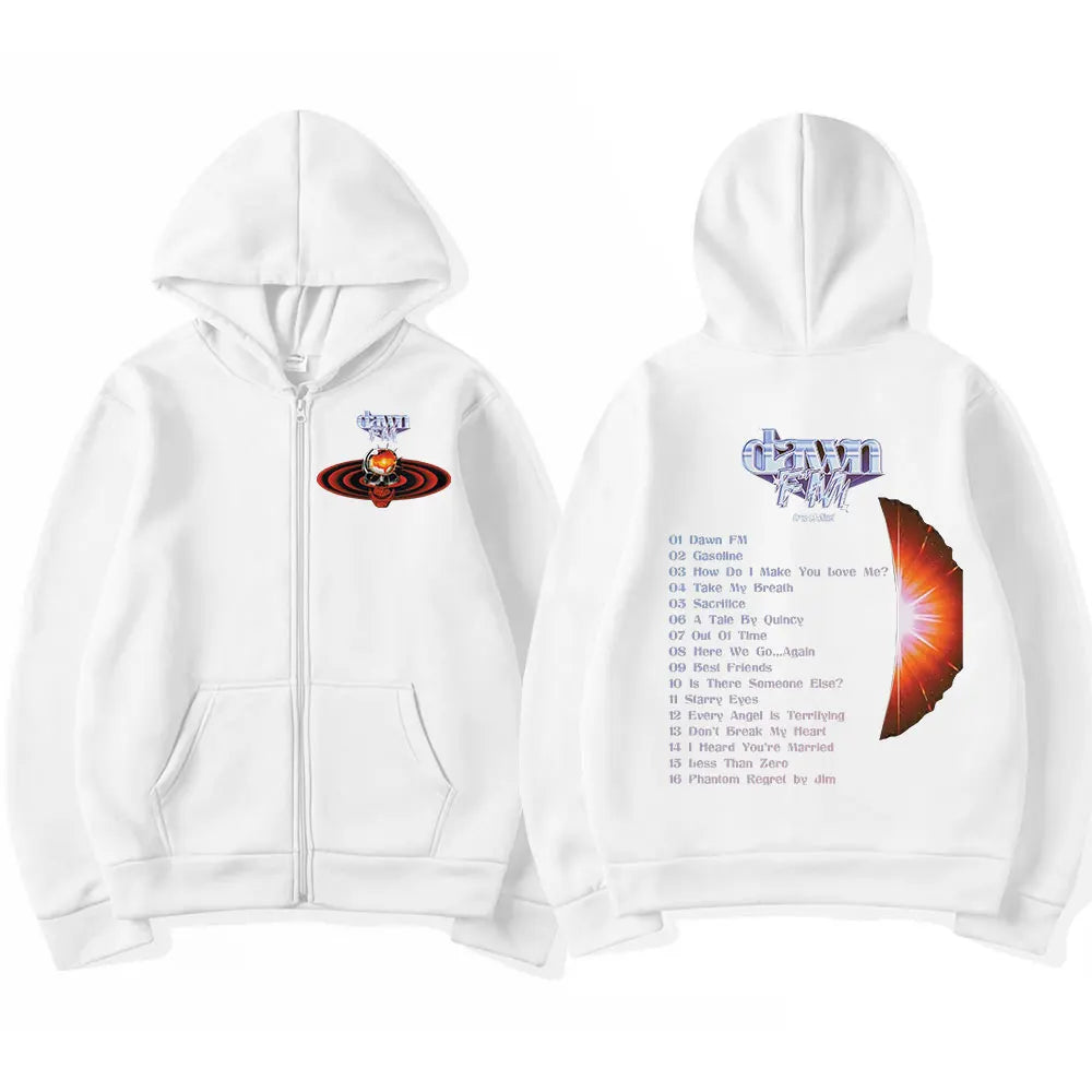 The Weeknd Dawn FM Tracklist Zip Up Hoodie